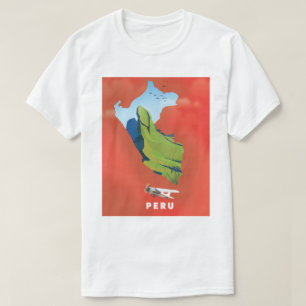 Peru map Illustrated travel poster T-Shirt