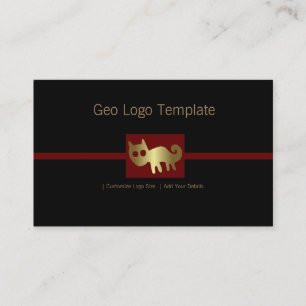 Peru Nazca Gold Geoglyph Fox Logo Business Card