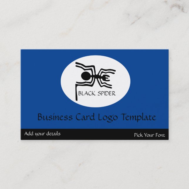 Peru Nazca Lines - Black Spider Logo Business Card (Front)
