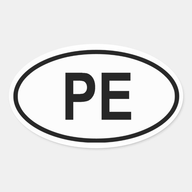 Peru "PE" Oval Sticker (Front)