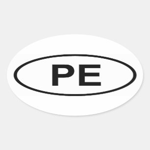 Peru "PE" Oval Sticker