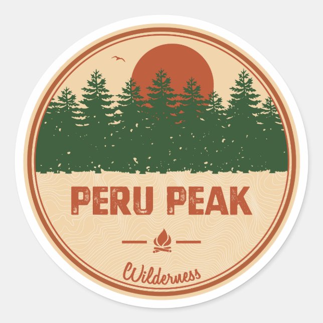 Peru Peak Wilderness Vermont Classic Round Sticker (Front)