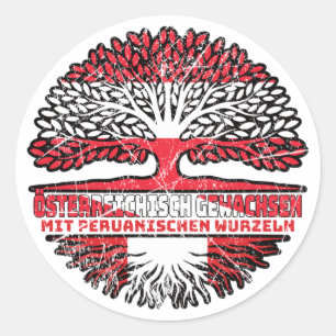 Peru Peruanisch Österreichisch Österreich Baum Classic Round Sticker