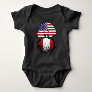 Peru Peruvian American USA Tree Roots Flag Baby Bodysuit