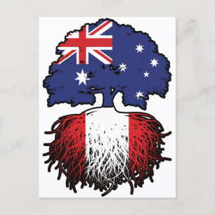 Peru Peruvian Australian Australia Tree Roots Flag Postcard