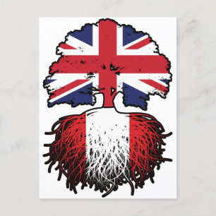 Peru Peruvian British UK Tree Roots Flag Postcard