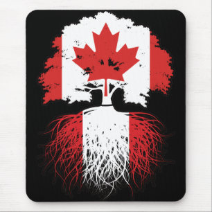 Peru Peruvian Canadian Canada Tree Roots Flag Mouse Mat