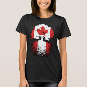 Peru Peruvian Canadian Canada Tree Roots Flag T-Shirt