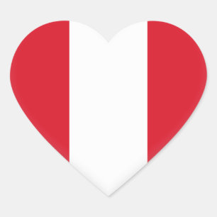 Peru (Peruvian)  Flag Heart Sticker