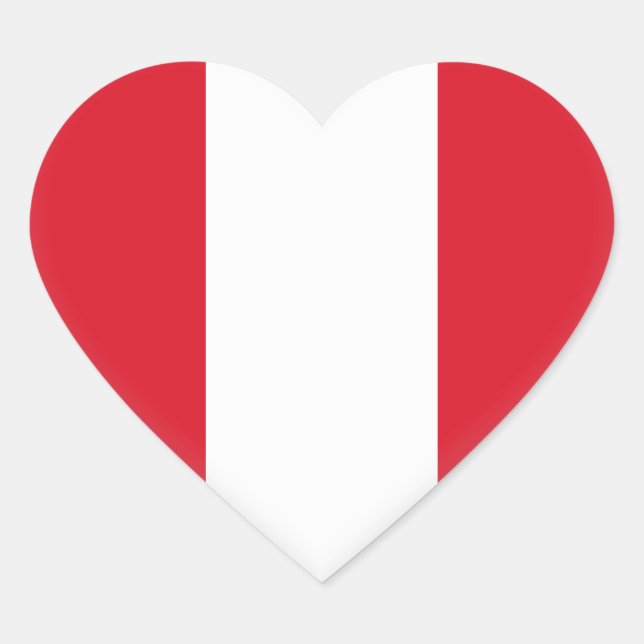 Peru (Peruvian)  Flag Heart Sticker (Front)