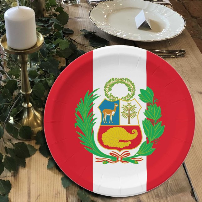 Peru, Peruvian Flag party, birthday /sport Paper Plate (Creator Uploaded)