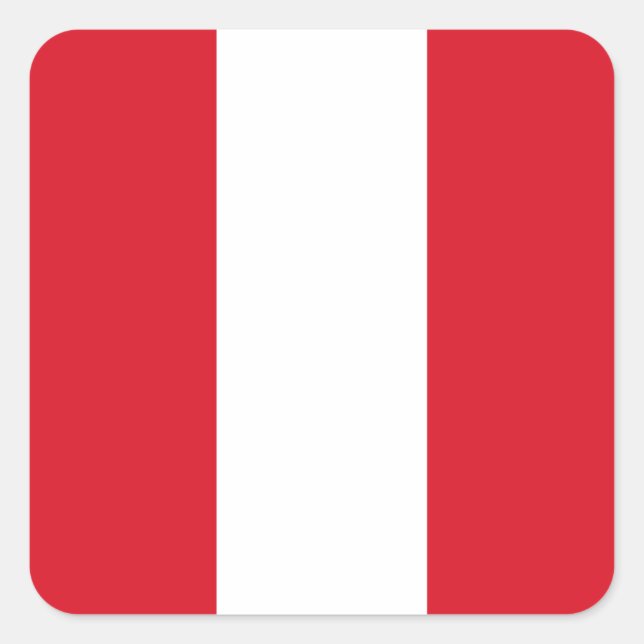Peru (Peruvian)  Flag Square Sticker (Front)