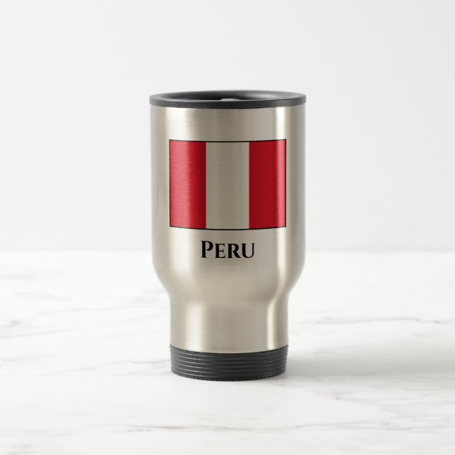 Peru (Peruvian) Flag Travel Mug (Center)