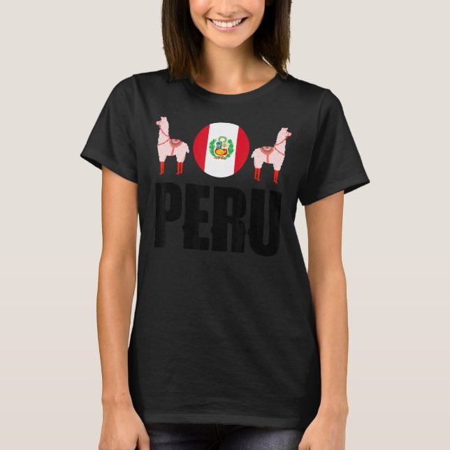 Peru Peruvian Peru Flag Peru National Animal 1 T-Shirt (Front)