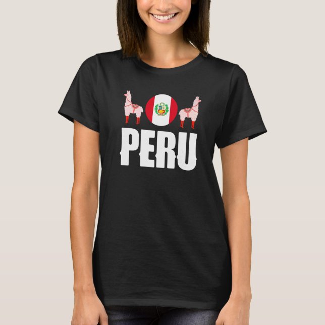 Peru Peruvian Peru Flag Peru National Animal   T-Shirt (Front)