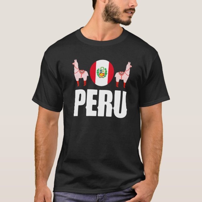 Peru Peruvian Peru Flag Peru National Animal   T-Shirt (Front)