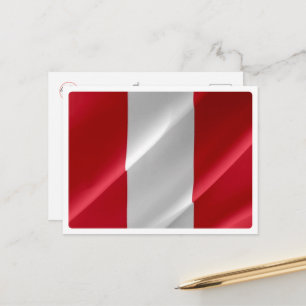 Peru - Peruvian Waving Flag - Postcard