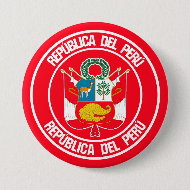 Peru Round Emblem 7.5 Cm Round Badge (Front)