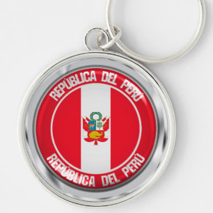 Peru Round Emblem Key Ring