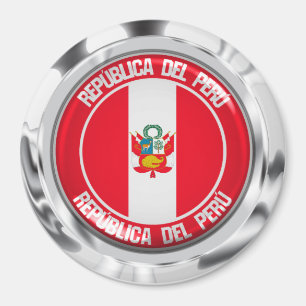 Peru Round Emblem Magnet