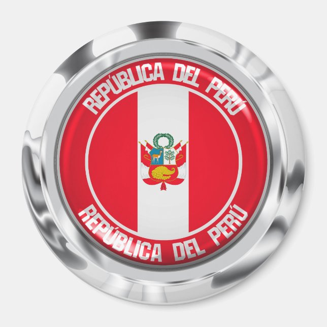 Peru Round Emblem Magnet (Front)