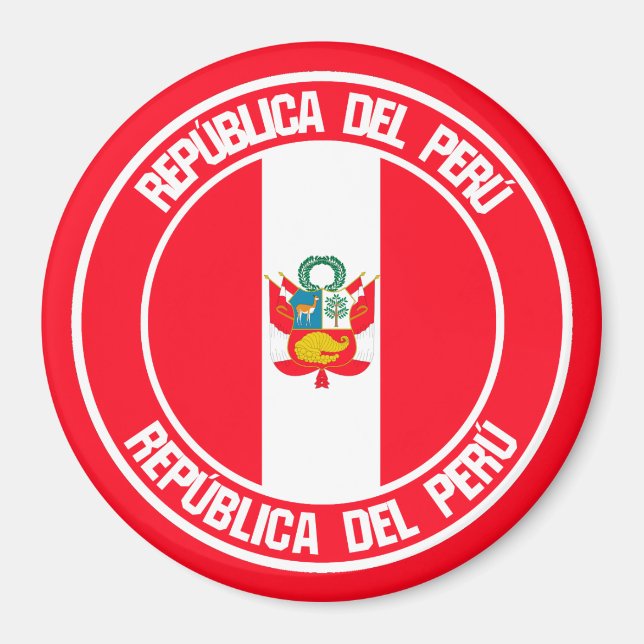 Peru Round Emblem Magnet (Front)
