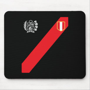 Peru Shirt Peruvian Flag Escudo Retro Soccer Inspi Mouse Mat