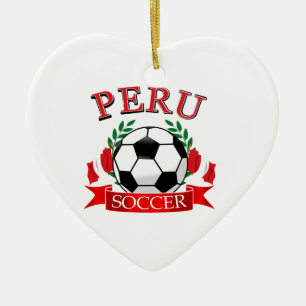 Peru soccer ball designs ceramic tree decoration