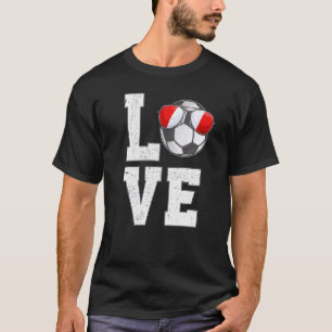 Peru Soccer Love Peruvian Fan Flag   T-Shirt
