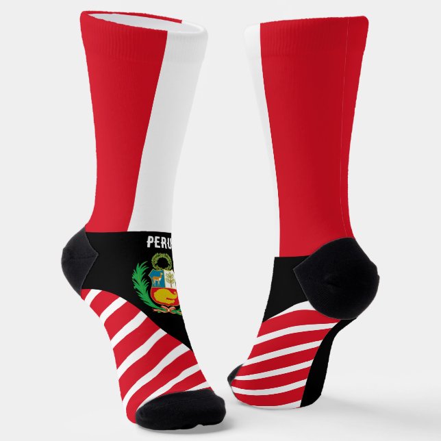 Peru Socks, Peruvian flag colours / sports Socks (Angled)