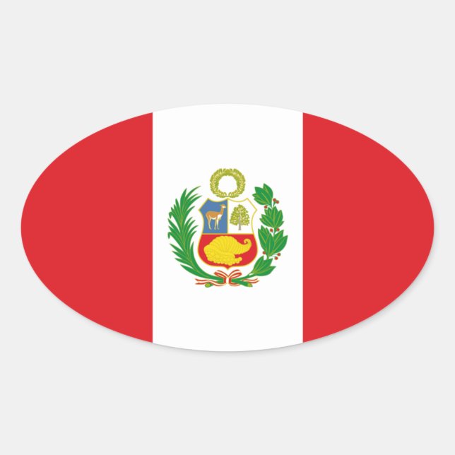 Peru State Flag Oval Sticker (Front)