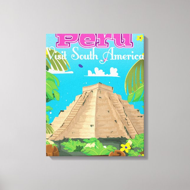 Peru Travel poster art. Canvas Print (Front)