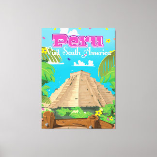 Peru Travel poster art. Canvas Print