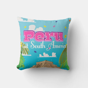 Peru Travel poster art. Cushion