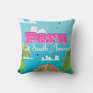 Peru Travel poster art. Cushion