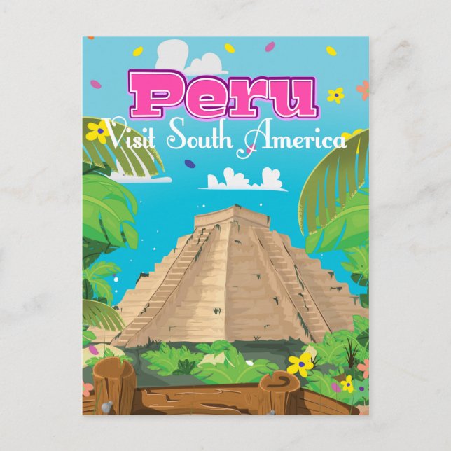 Peru Travel poster art. Postcard (Front)