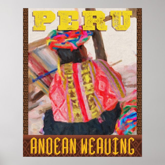 Peru Travel Poster - The Art of Andean Weaving (Front)