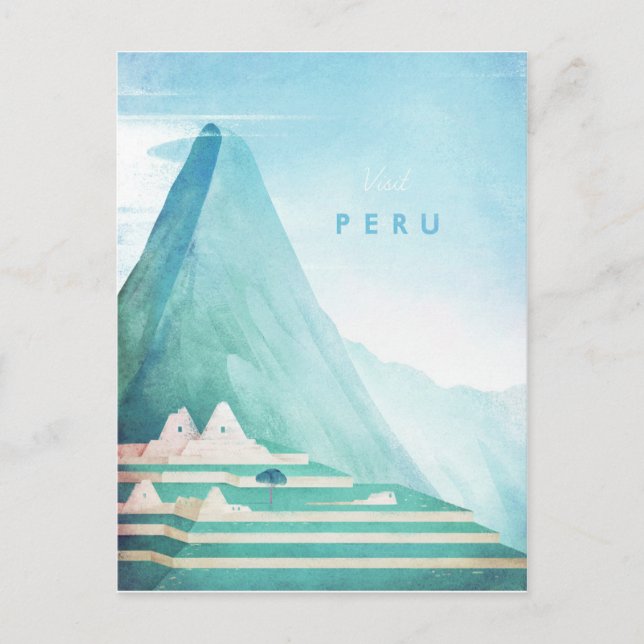Peru Vintage Travel Poster - Art Postcard (Front)
