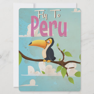 Peru Vintage Travel Poster Invitation