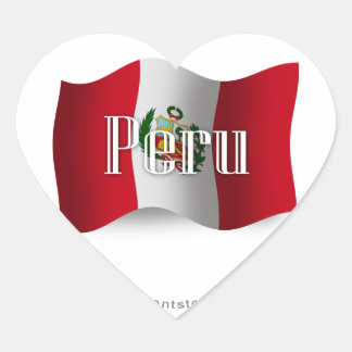 Peru Waving Flag Heart Sticker