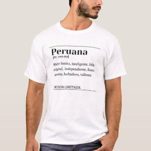 Peruana Mujer Peruvian Women Girl Latina Dictionar T-Shirt