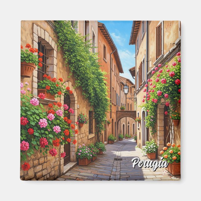 Perugia Italy Travel Magnet (Front)