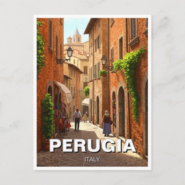 Perugia Italy Travel Postcard (Front)