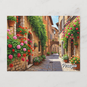 Perugia Italy Travel Postcard