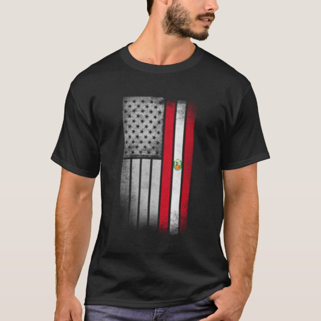 Peruvian American Flag Peruvian Flag T-Shirt (Front)