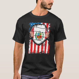 Peruvian American Grown Patriot Peru Flag from USA T-Shirt