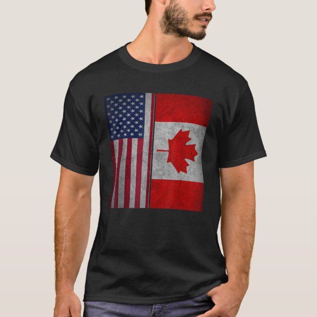 Peruvian American Half Peru Half USA Flag Proud T-Shirt (Front)