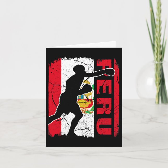 Peruvian Boxing Team Peru Flag Boxing Gloves  Card (Front)