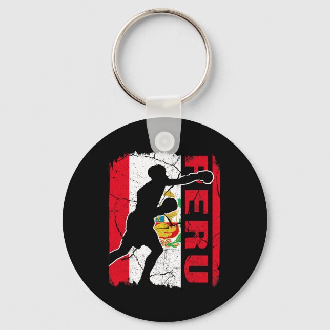 Peruvian Boxing Team Peru Flag Boxing Gloves  Key Ring (Front)