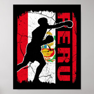 Peruvian Boxing Team Peru Flag Boxing Gloves Poster